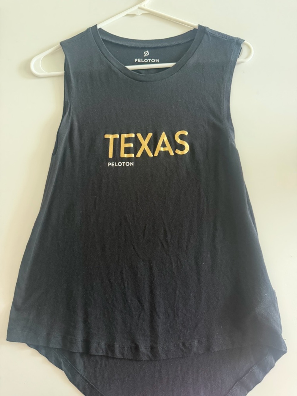 Peloton Black Tank with Gold TEXAS Graphic
